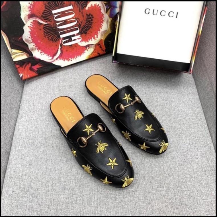 Sục Gucci Thêu Sao Ong Trắng Đen 35-39