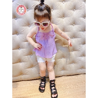 Áo 2 dây xếp ly cho bé gái