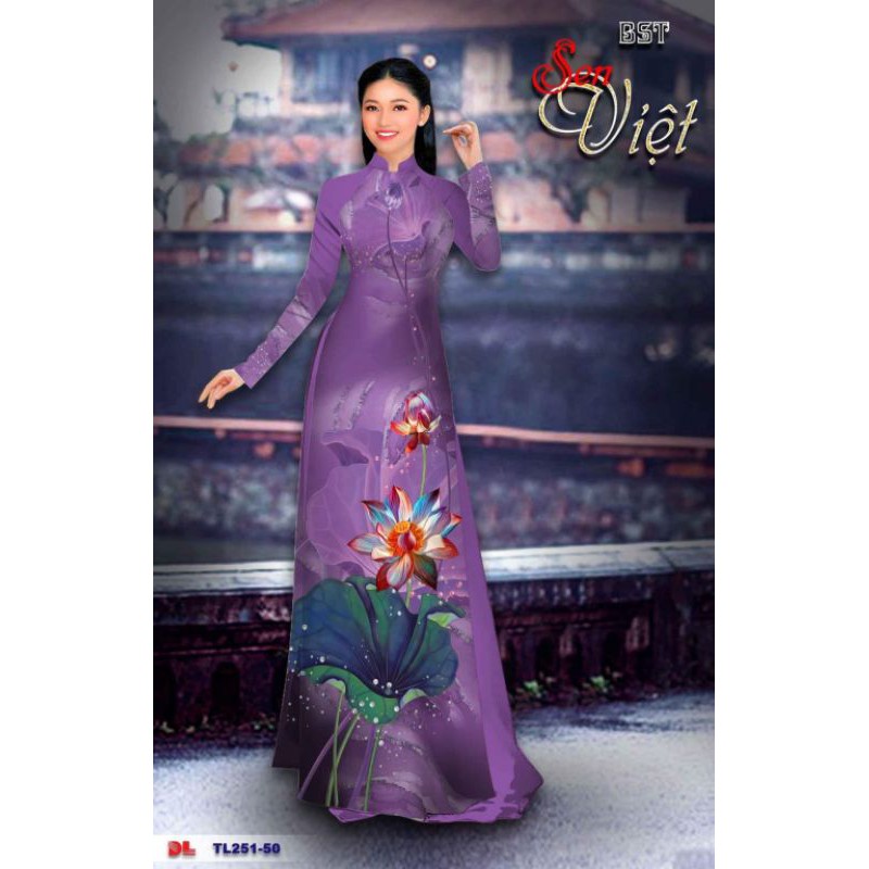 🌼Vải áo dài lụa 3D hoa chân đồng phục (đặt trước 4 ngày)🌸