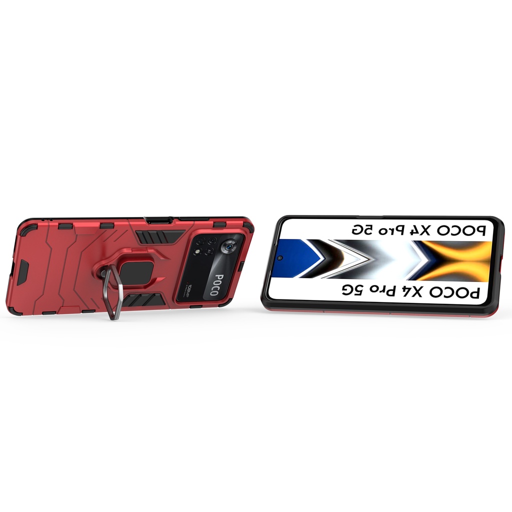 Ốp lưng Poco X4 Pro 5G Iron Man Iring chống sốc chống va đập mạnh giá đỡ xem phim