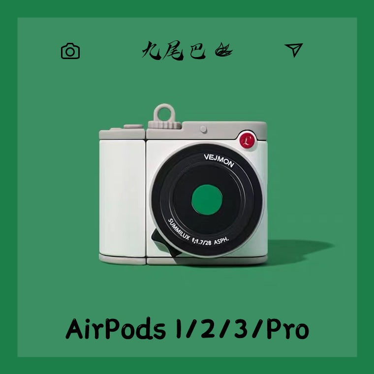 Vỏ Silicone Mềm Hình Máy Ảnh Polaroid Bảo Vệ Hộp Sạc Tai Nghe Không Dây Kết Nối Bluetooth AirPods1/2 pro3