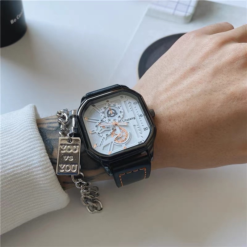 [ MÃ RUSS20K GIẢM 10% CHO ĐƠN HÀNG TỪ 10K TỐI ĐA 20K ] Đồng Hồ Nam RusWatches D69 Dây Da Mặt Vuông Giả Cơ Cao Cấp | BigBuy360 - bigbuy360.vn