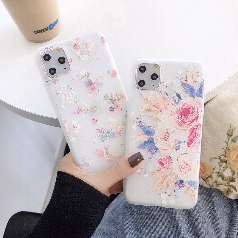 Soft Flower Phone Case For Samsung Galaxy A9 2018 S9 S8 Plus Soft Case Silicone Rose Simple Floral Flower Cover | BigBuy360 - bigbuy360.vn