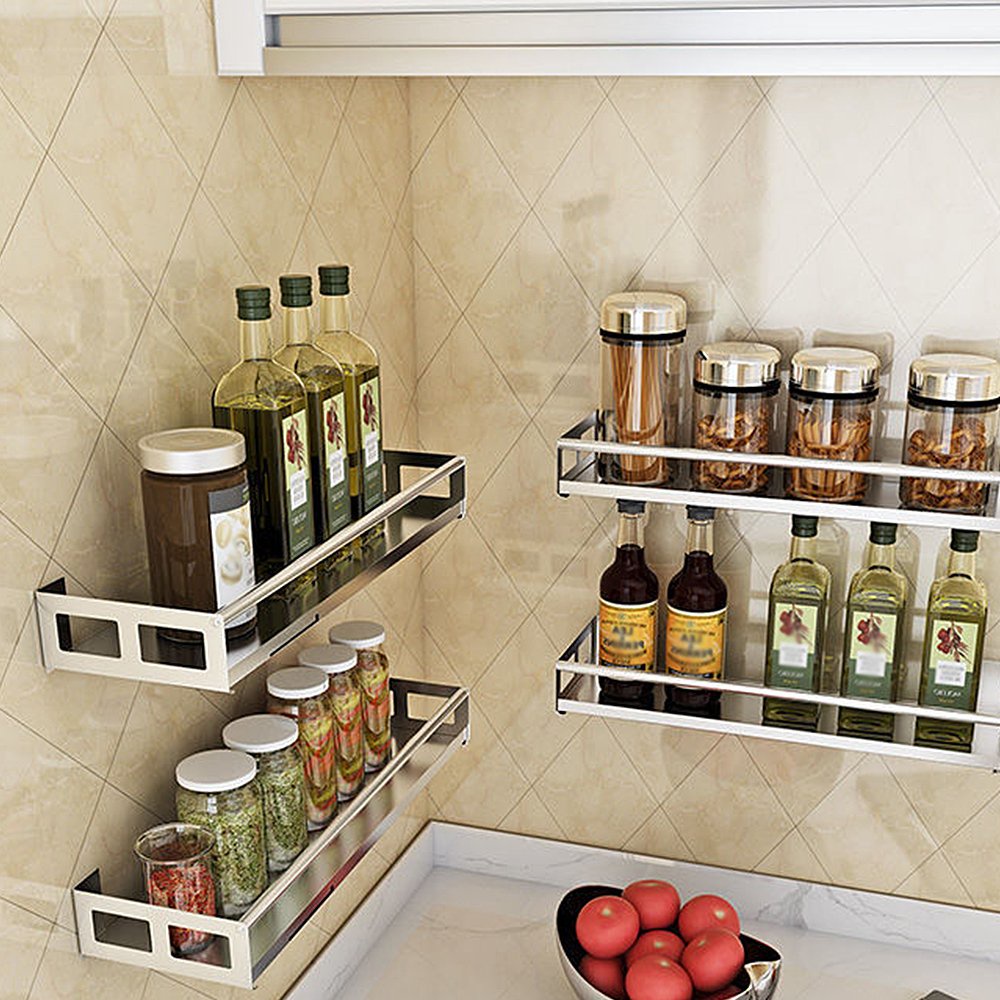 Kệ Đựng Gia Vị  Kệ Gia Vị Inox Giá Đựng Đồ Nhà Bếp Phòng Tắm Đa Năng Gắn Tường KHO GIA DỤNG HOÀNG ANH