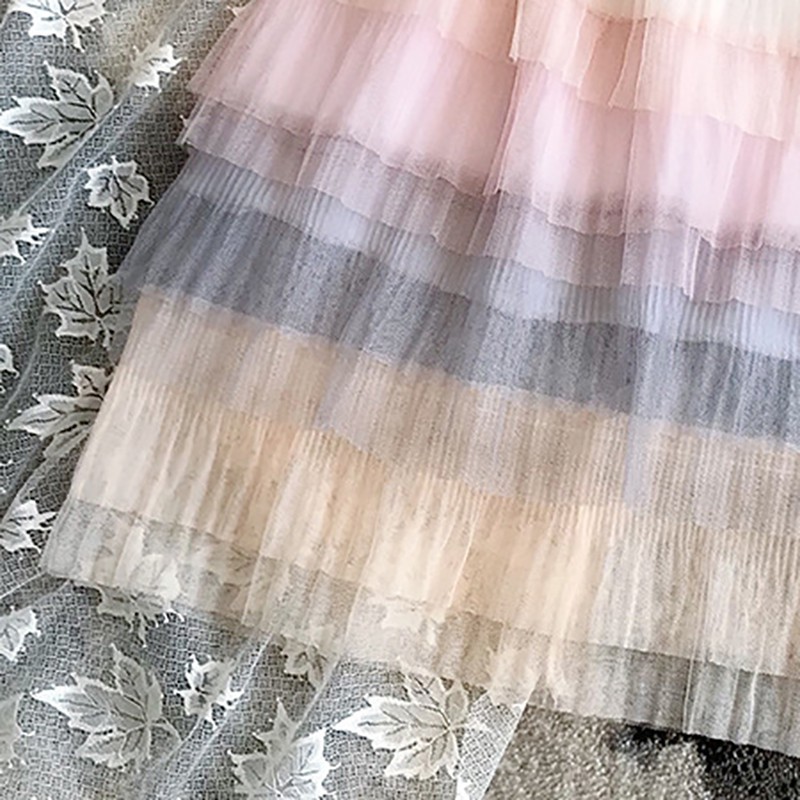 Chân váy lưới xếp li dễ thương cho bé gái