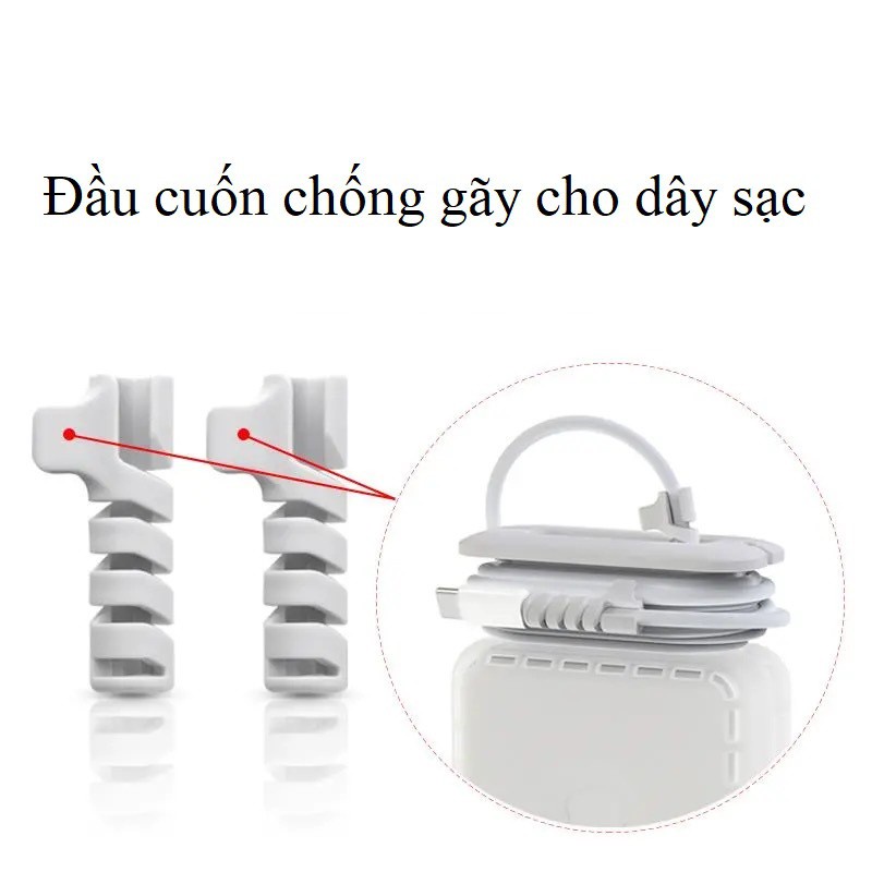 Ốp bọc sạc bảo vệ sạc cáp Macbook đa năng 3 trong 1, kèm bộ cuốn bảo vệ chống gãy đầu dây sạc, mac, macbook - Baona.vn