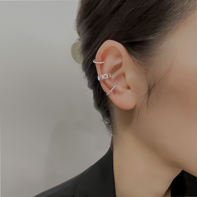 Khuyên Tai Nữ Kẹp Vành Tai Hình Cánh Bướm Không Cần Bấm Lỗ EC22