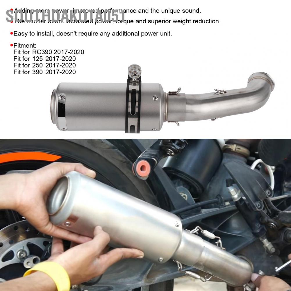 Southdakota051 Hệ thống xả trượt ‑ Trên bộ giảm thanh + Lắp ống giữa cho 125 250 390 RC390 2017‑2020