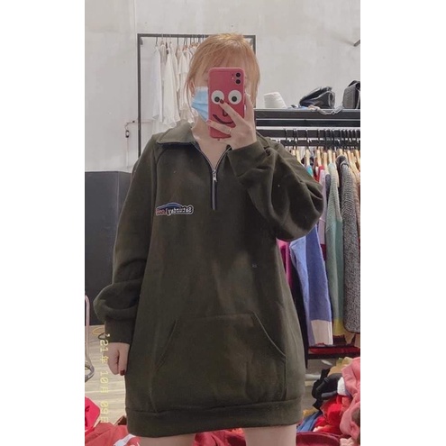 Áo Polo Nữ Satuday Love [Free Ship]  Sweater nỉ cổ cao dáng rộng tay bồng siêu xinh cute Ulzzang