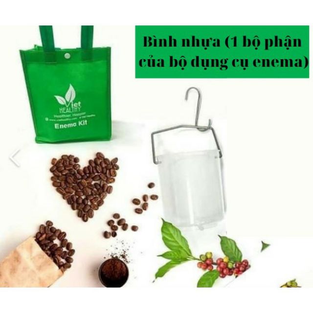 Bộ xô Enema nhựa Viet Healthy (nhựa PP chịu nhiệt cao cấp), bộ dụng cụ thụt tháo cà phê, thụt tháo đại tràng, thải độc