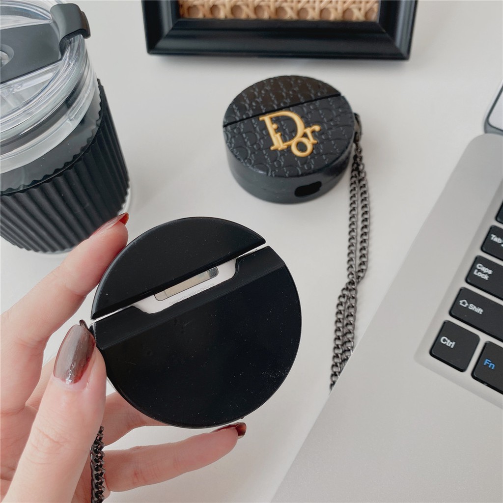 Vỏ đựng bảo vệ hộp sạc nhựa silicon cứng họa tiết Dior phong cách retro thời trang cho tai nghe Airpods 1/2/Pro #HG462