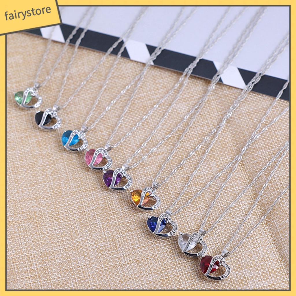 Dây Chuyền Mặt Trái Tim Đính Đá Zircon Thời Trang Cho Nữ