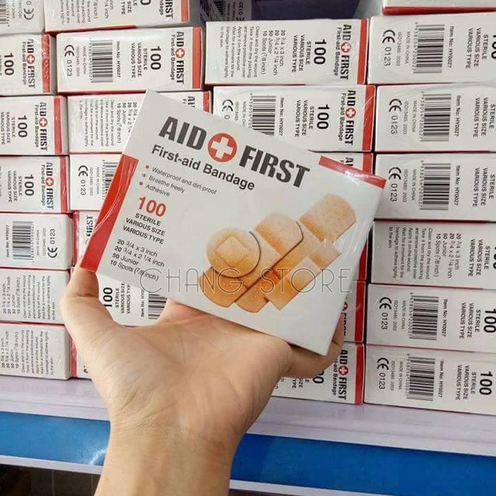 Băng Gâu Cá Nhân Dán Vết Thương Urgo Aid First hộp 100 miếng Tiện Dụng