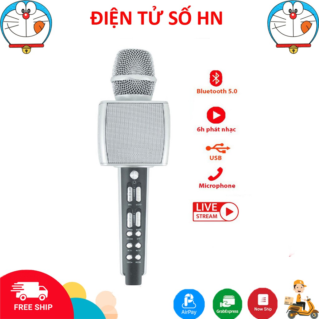 MICRO KARAOKE YS 92 BLUETOOTH KHÔNG DÂY HỖ TRỢ GHI ÂM ĐỔI GIỌNG