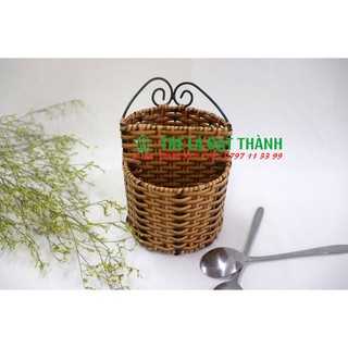 Ống đựng đũa trên bàn nhựa giả mây đa năng, phụ kiện bàn ăn cho quán ăn và gia đình