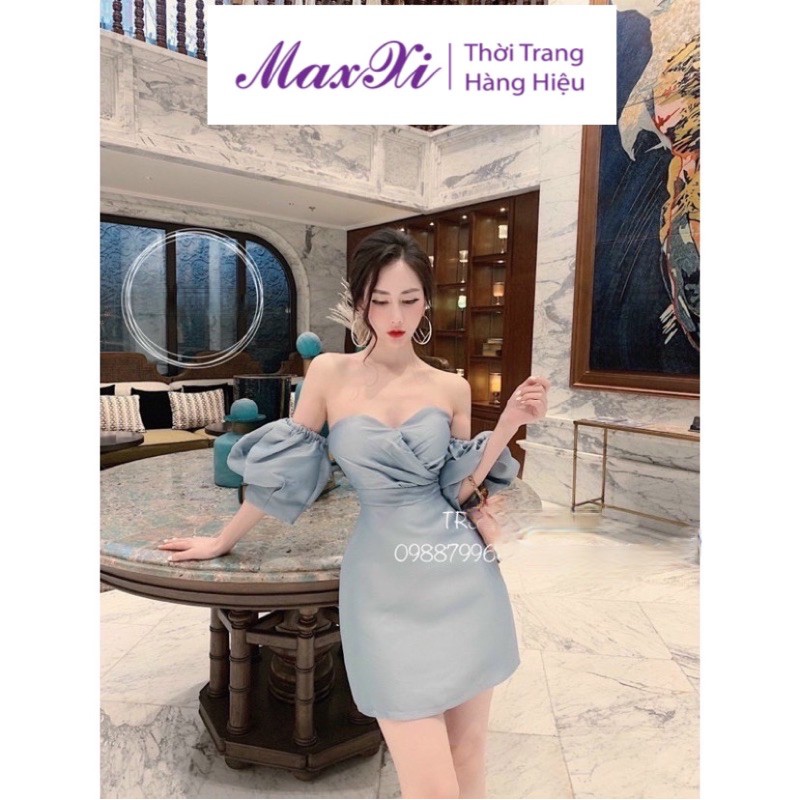 Váy Đầm Trễ Vai Dự Tiệc Tay Bồng Thời Trang
