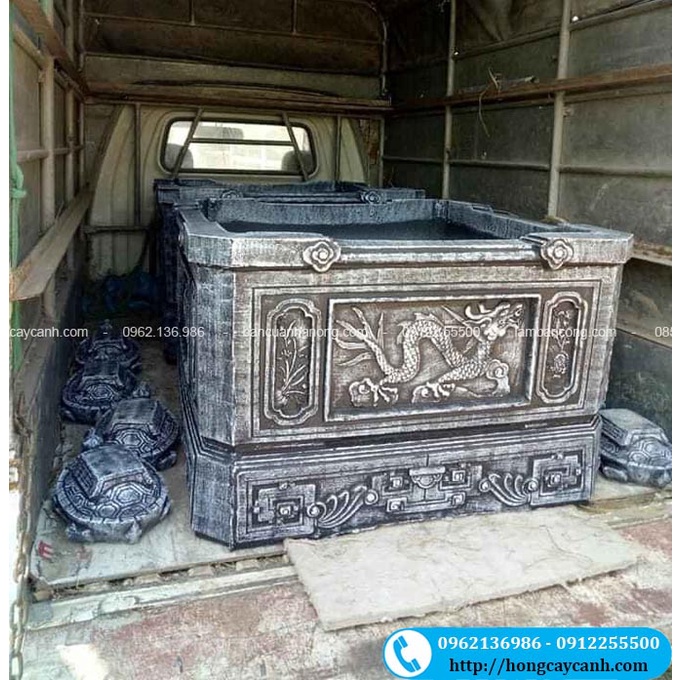 Bể Xi Măng Họa Tiết Hình Chữ Vuông II Bể Trồng Cây, Nuôi Cá