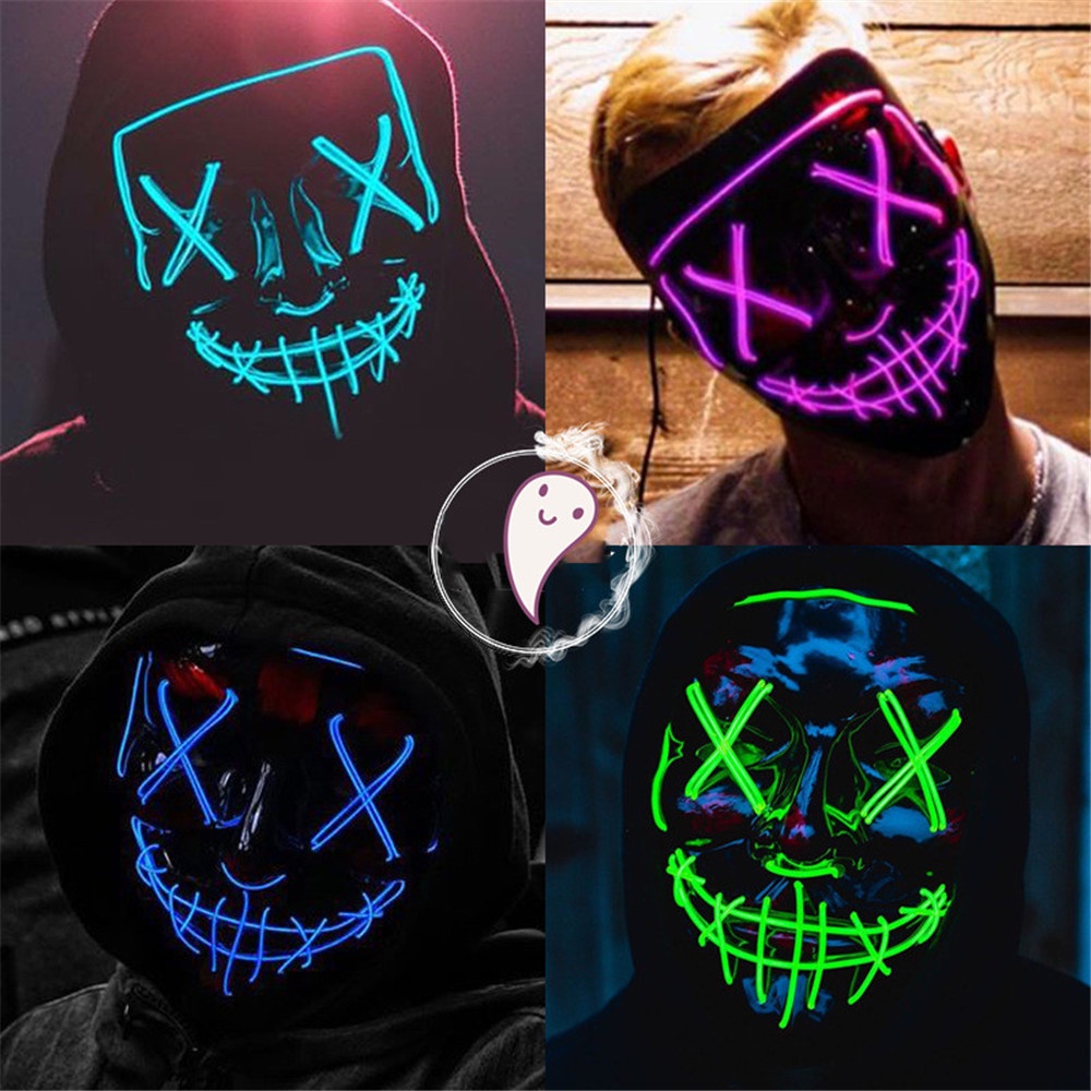 Mặt nạ đèn led phát quang hóa trang dịp halloween độc đáo