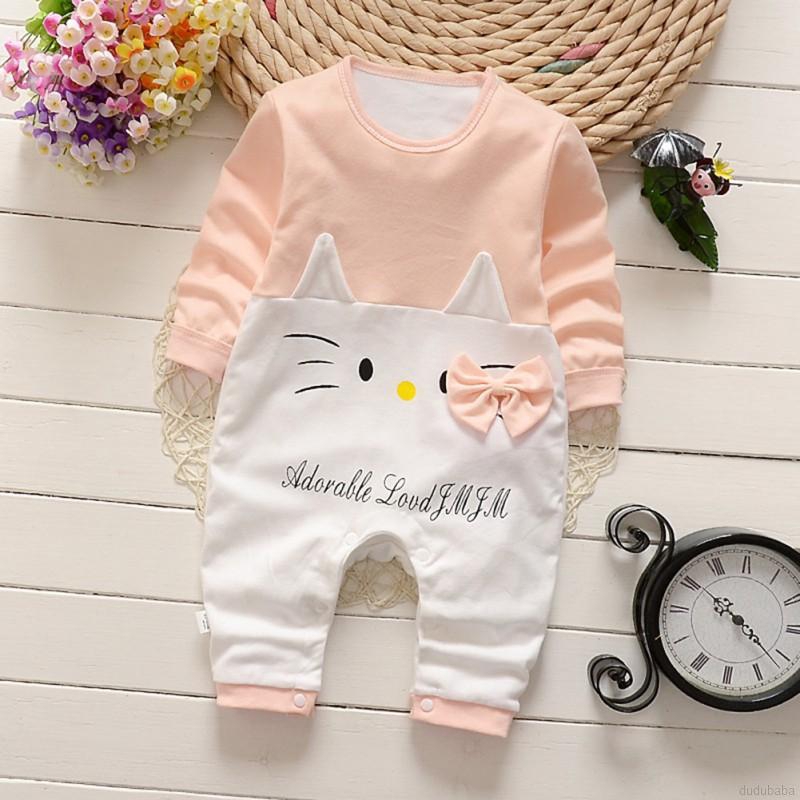 Bộ áo liền quần dài tay in hình động vật đáng yêu dành cho bé trai