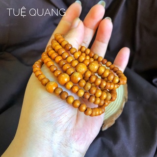 Vòng gỗ hạt khắc chữ Phật 4mm