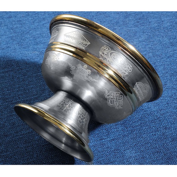 Bộ 7 chén cúng dường bằng đồng cao cấp - Pháp khí Mật Tông - Phật giáo Tây Tạng