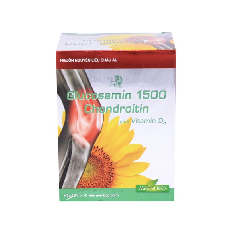 Glucosamin 1500 Chondroitin plus vitamin D3 Mediphar USA - Hộp 100 viên