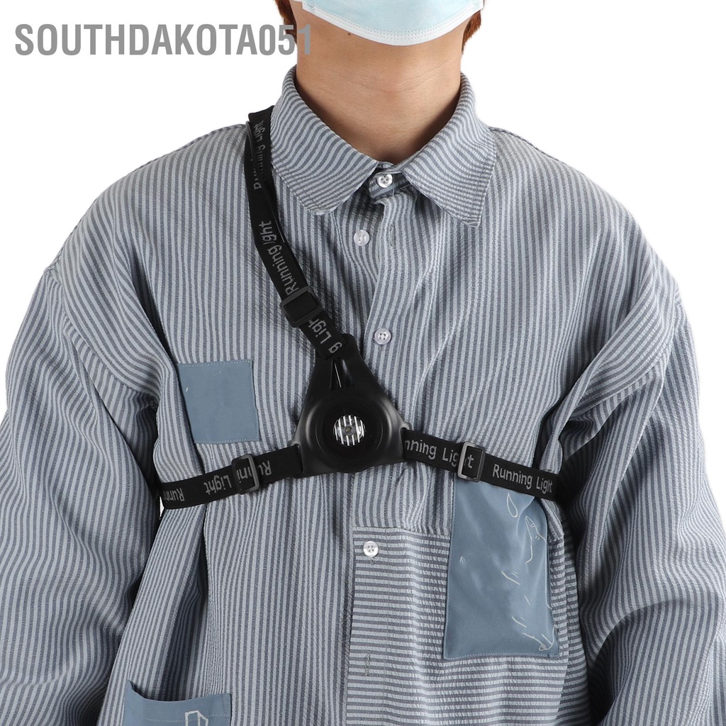 Southdakota051 Đèn LED đeo ngực chạy ban đêm 3 chế độ IP65 USB chống nước có thể sạc lại cho thao ngoài trời Cắm trại Chạy bộ Đi đường dài