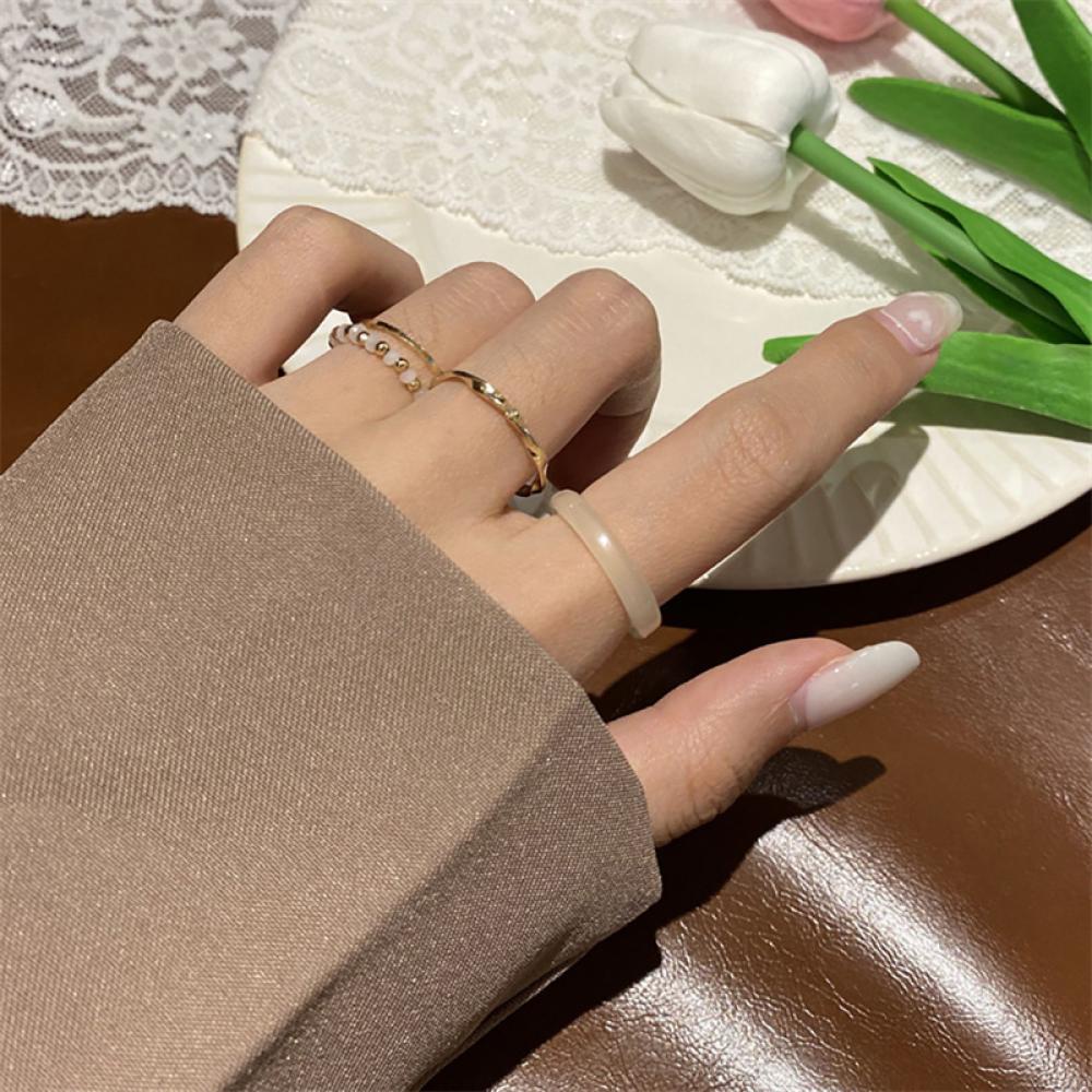 Set 4 Nhẫn Thời Trang Mùa Hè Đơn Giản Phong Cách Vintage Cho Nữ H4Z9