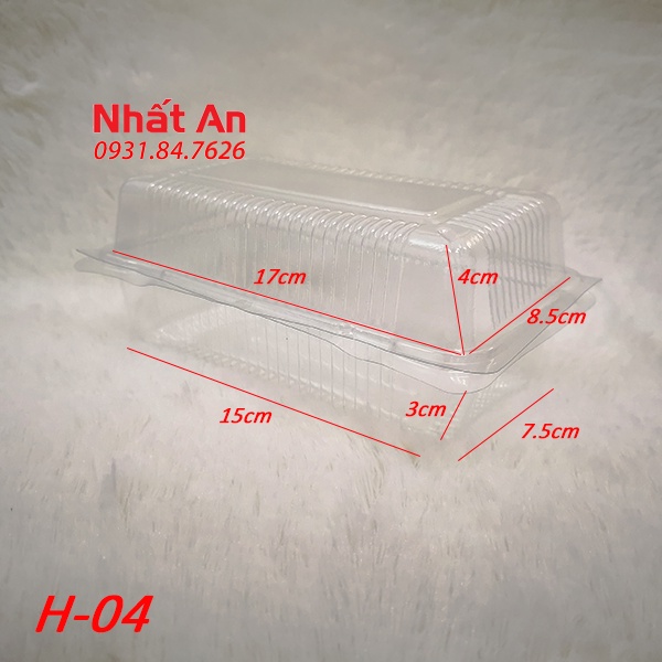 Hộp nhựa trong nắp gặp hình chữ nhật H-04/ H04