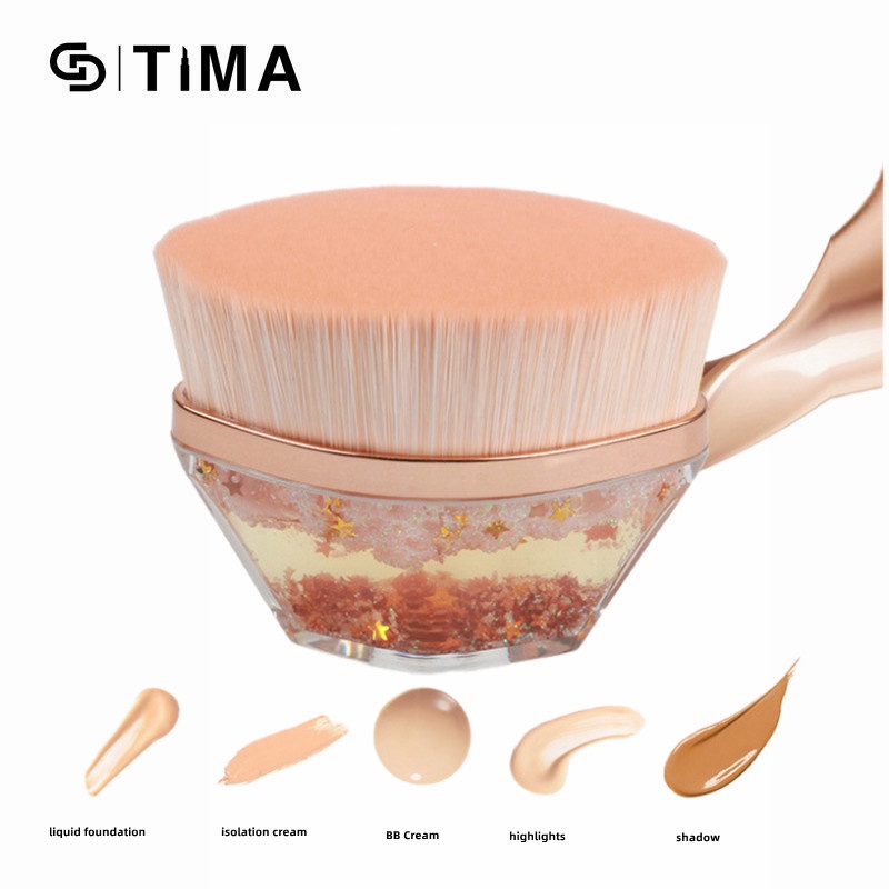 Cọ trang điểm nền GDTIMA đầu dẹp cán ngắn kiểu cánh hoa lớn cao cấp