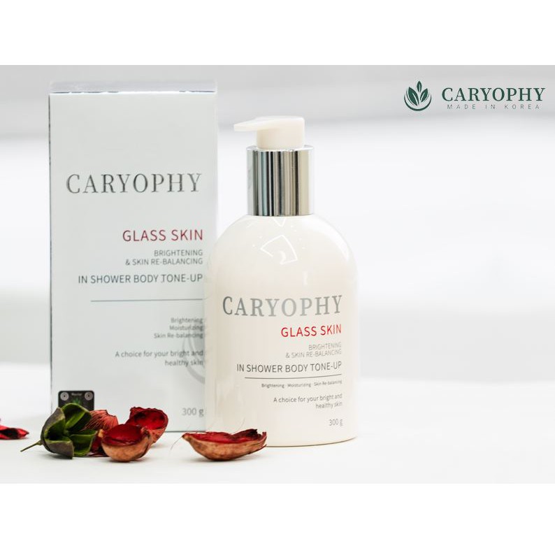 [300g] Sữa Tắm Nâng Tông Da Trắng Mịn Caryophy Glass Skin In Shower Body Tone-Up Cream