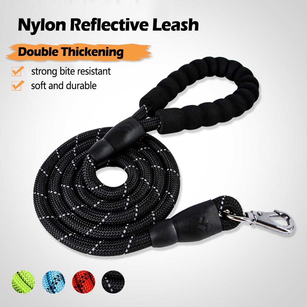 Dây xích phản quang cho chó lớn nhỏ Nylon Huấn luyện bền Dây xích cho chó Bulldog Pháp Labrador Sản phẩm dây xích cho chó lớn nhỏ