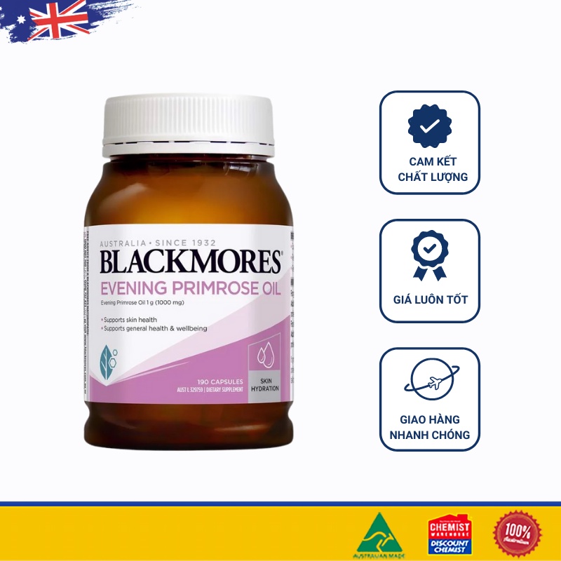 Tinh dầu Hoa anh thảo của Úc Blackmores Evening Primrose Oil 190 viên