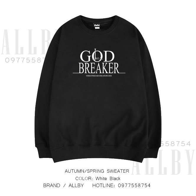Áo sweater nam nữ God Breaker , áo hoodie nỉ unisex form rộng dài tay nỉ da cá - Allby | BigBuy360 - bigbuy360.vn