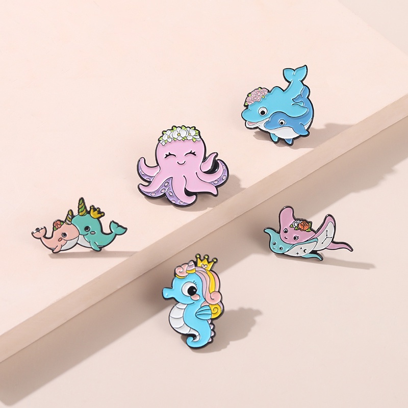 Ghim Cài Áo Hình Cá Ngựa / Sao Biển / Cá Mập Dễ Thương
