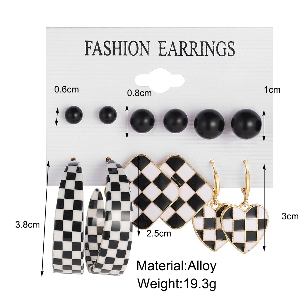Set khuyên tai/ Đôi khuyên tai AY nhiều kiểu dáng tùy chọn họa tiết sọc ca rô thời trang dành cho nữ