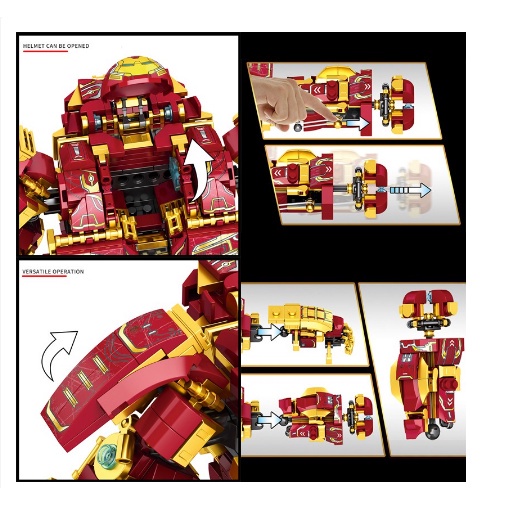 Lắp Ráp xếp hình Marvel Avengers Mô Hình HulkBuster Heroes Steel Mecha LY 76026 Với 1450pcs