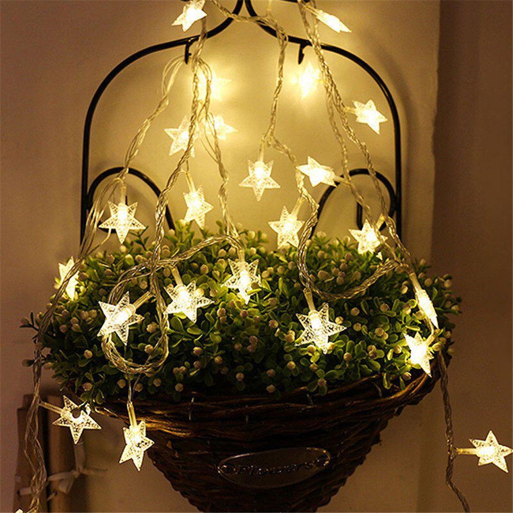 Dây Đèn LED Hình Ngôi Sao Trang Trí Giáng Sinh Chạy Pin