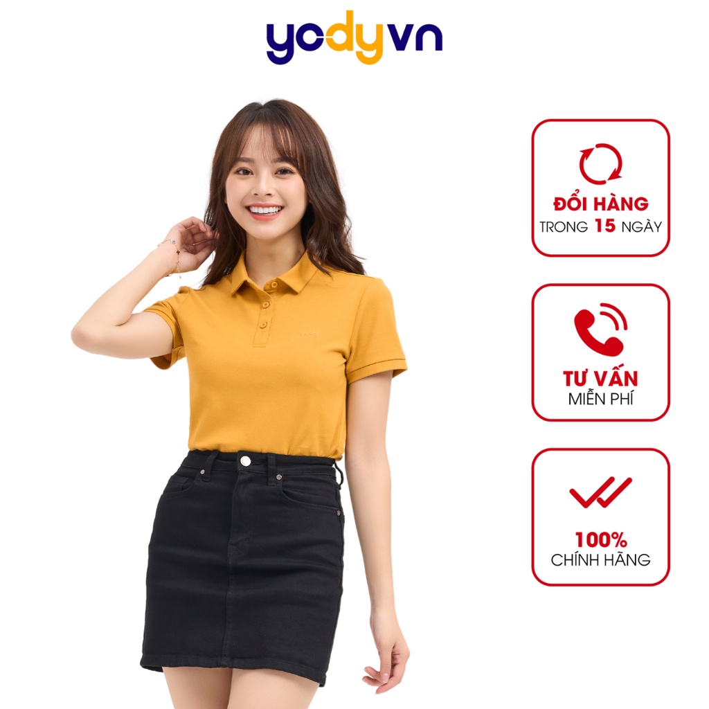 Áo polo YODY nữ chất liệu cotton mềm mịn thoáng mát APN5388