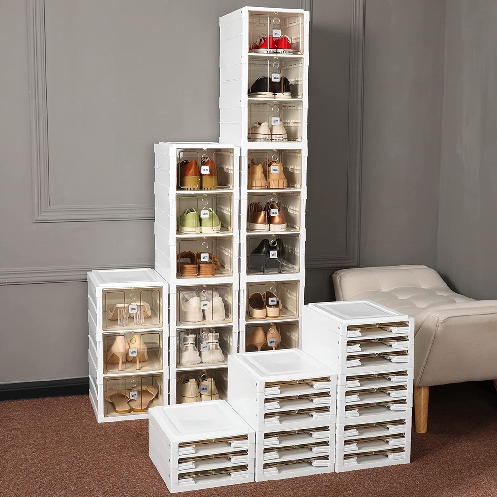 Tủ giày Lắp Ráp 3 Ngăn 6 Ngăn 9 Ngăn Kệ Để  Giày Dép Hộp Nhựa Cứng Chống Bụi HCM Legaxi