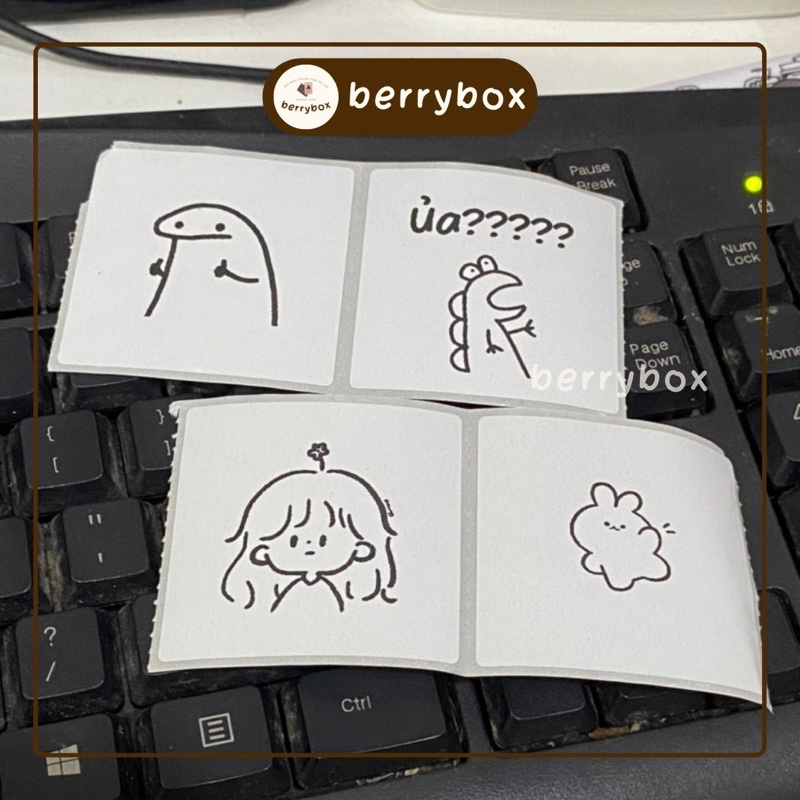 Berry | Set 50 tem nhãn dán meme MM2, sticker niêm phong có keo dán túi giấy, thùng carton, gói hàng