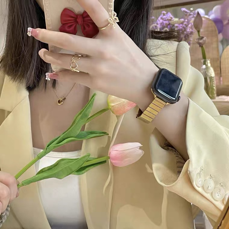 Dây Đeo Đồng Hồ Bằng Kim Loại Mỏng 41mm 45mm Cho iWatch 6 SE 5 4 3 40mm 44mm 38mm 42mm