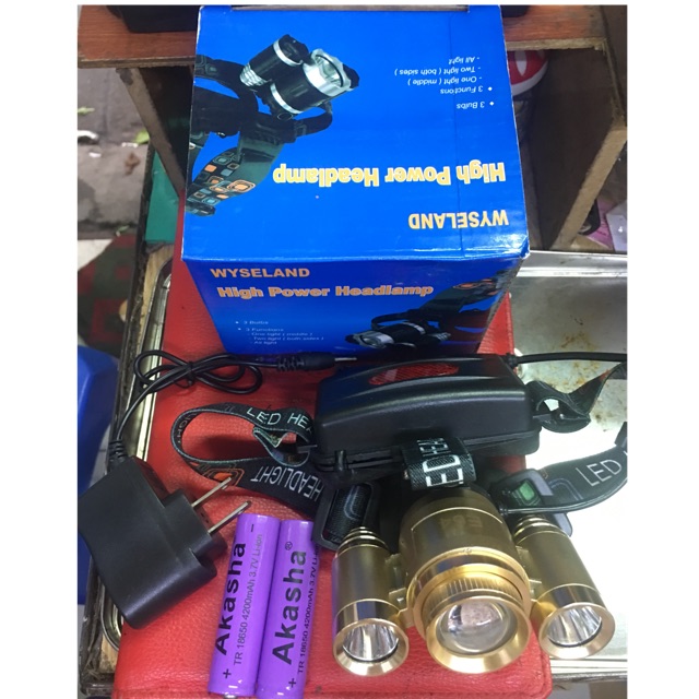 Đèn pin đeo đầu 3 bóng E64 có ZOOM