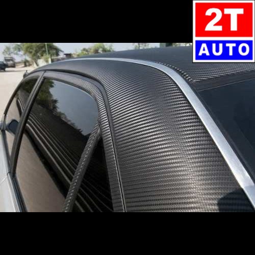 Cuộn decal carbon dán trang trí nội thất, ngoại thất xe hơi ô tô xe máy- màu đen-kích thước 120cmx25cm SKU:280