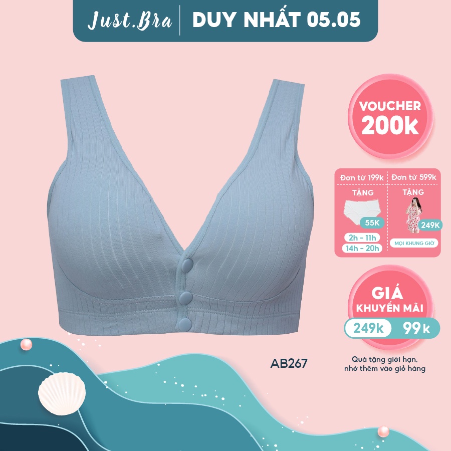 Áo lót bầu và sau sinh Just Bra cotton pha thun, tháo cài linh hoạt AB267
