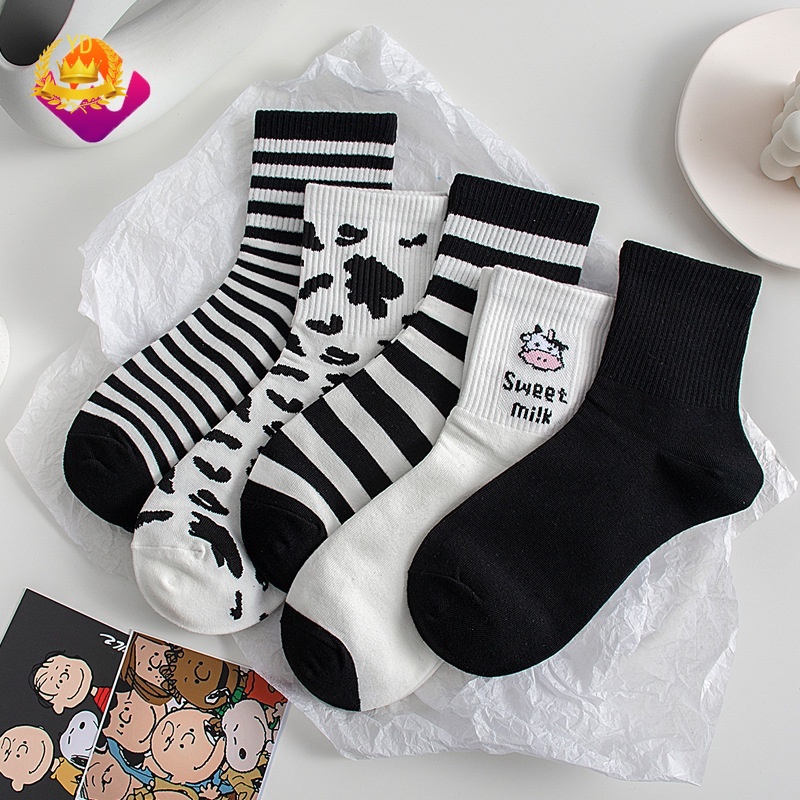 Tất cổ cao vớ tất nam nữ unisex Bò Sữa cực xinh xắn HSU HB