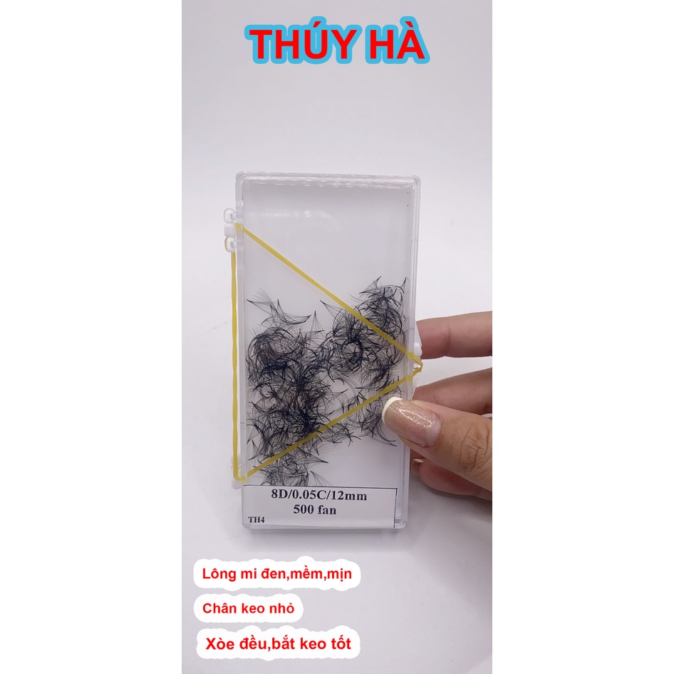 Mi fan 8d HỘP 500 FAN ĐỘ CONG C-D DÀY 0,05 DỤNG CỤ NỐI MI -THÚY HÀ