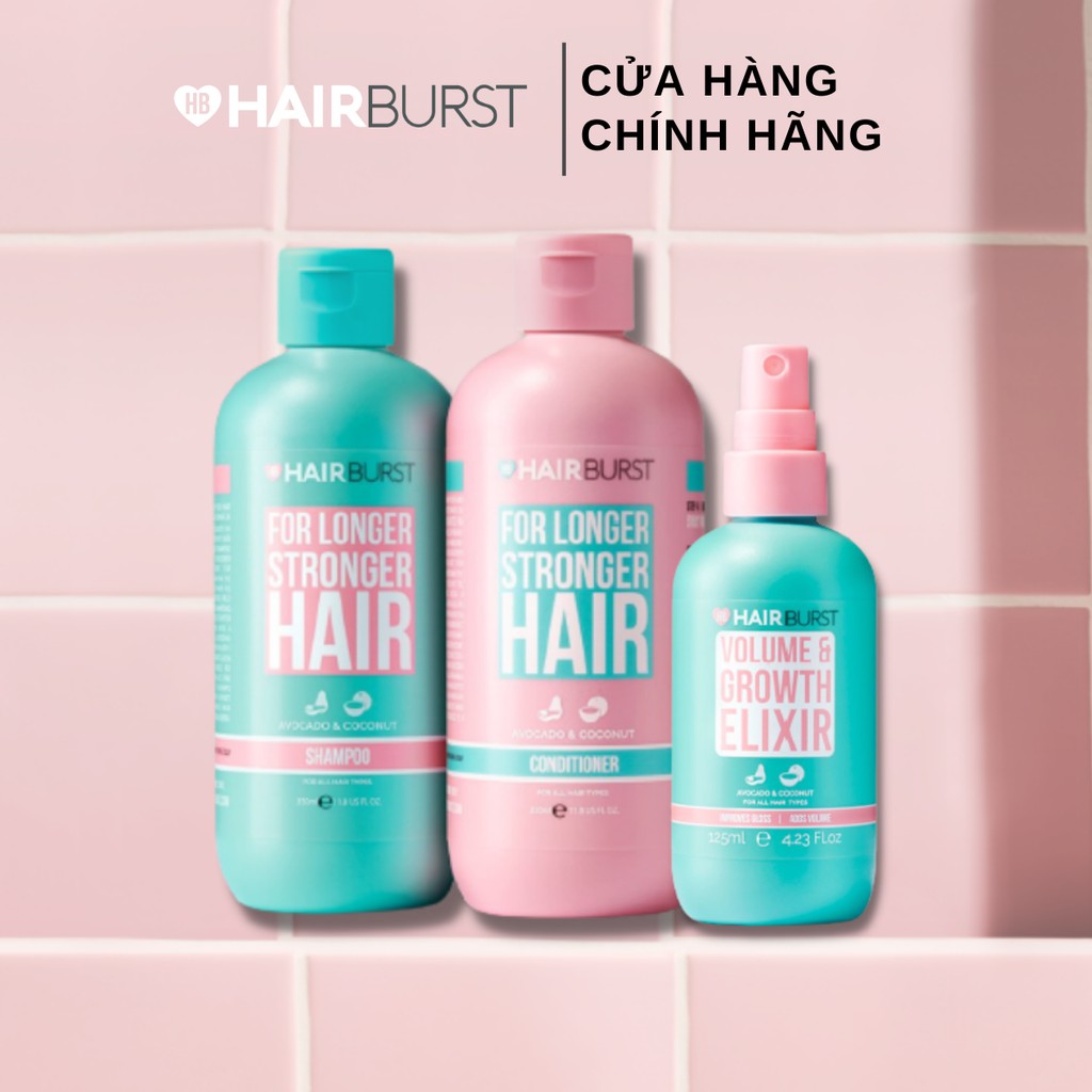 [Mã FMCGMALL -8% đơn 250K] Combo Gội Xả + Xịt Dưỡng Chăm sóc Mọc Tóc Hairburst 350ml/chai + 125ml