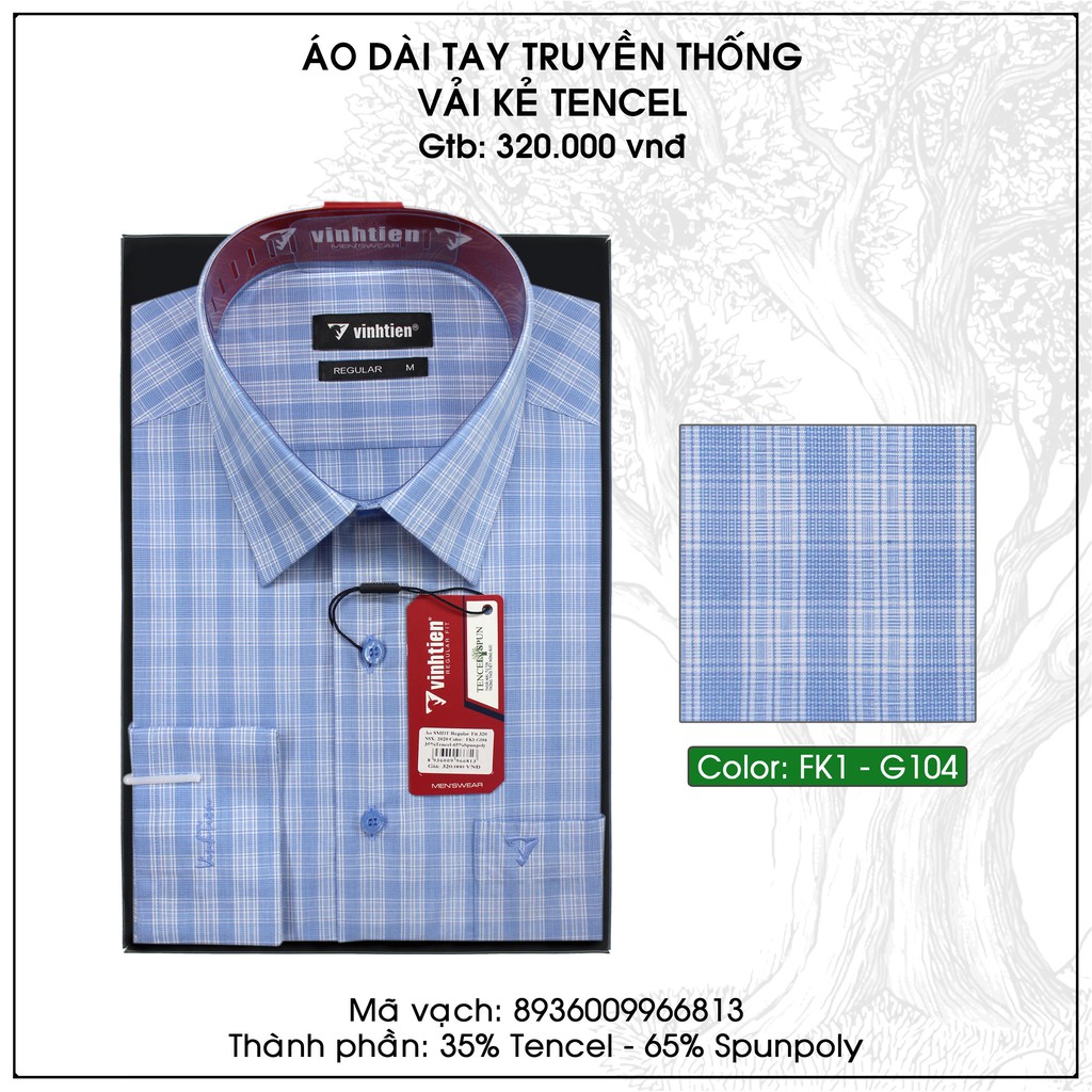 Áo Sơ Mi Dài Tay Dáng Regular Vĩnh Tiến G104