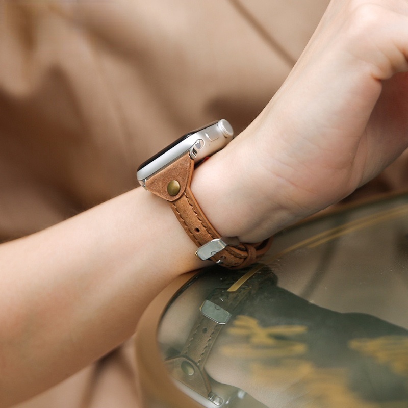 Dây Đeo Bằng Da Mỏng Dành Cho iwatch Band 41mm 45mm 40mm 44mm 38mm 42mm iwatch Series 8 7 SE 6 5 4 3 2 1